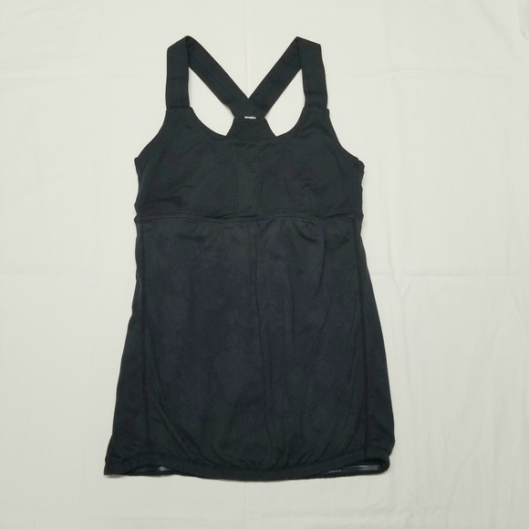 Lululemon Black MY HEART RACES Workout Active Yoga Tank Top,  size 6 - Picture 2 of 6